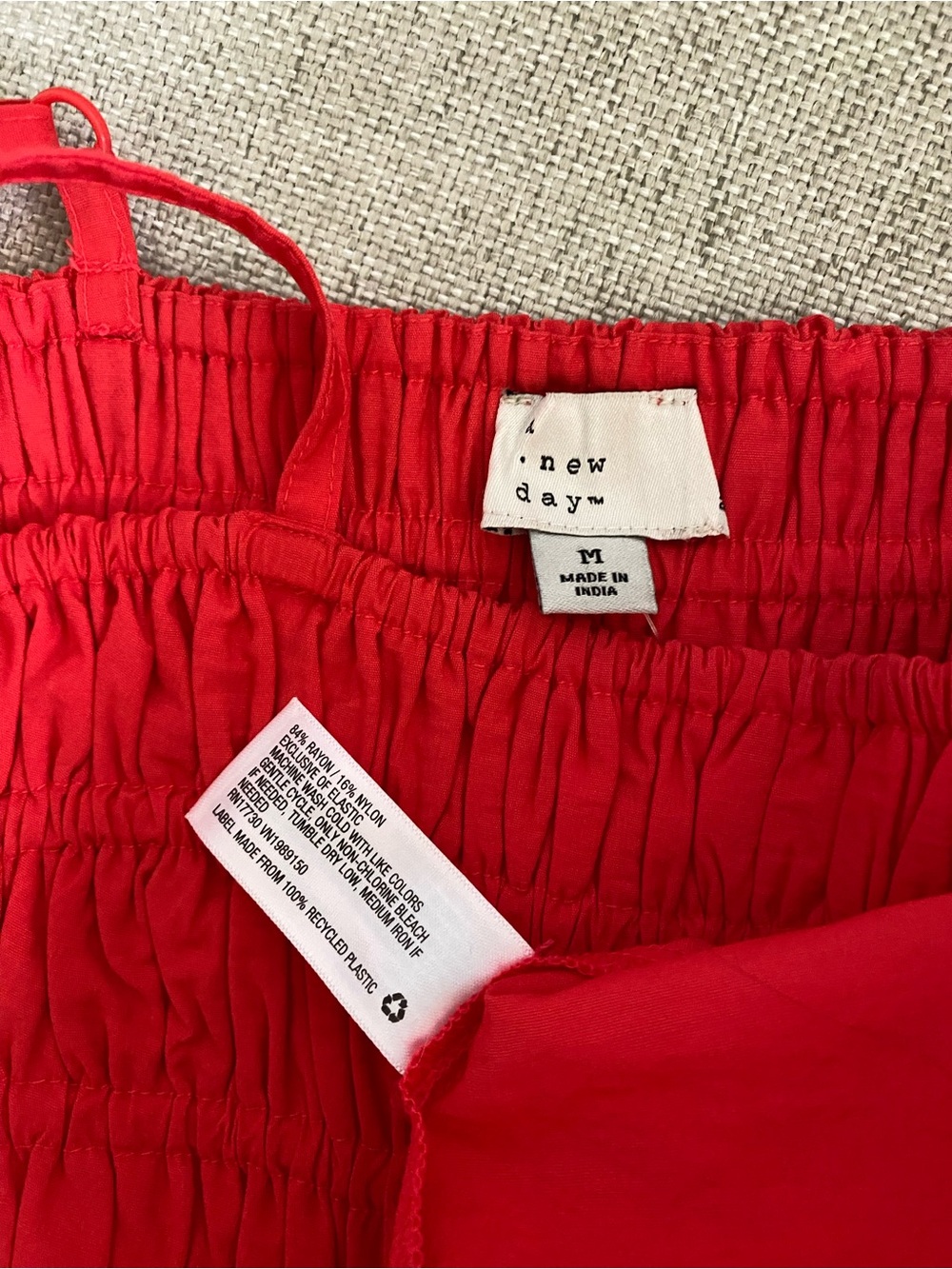 NWOT A new day Red Smocked Empire Waist Maxi Dress - Picture 3 of 3